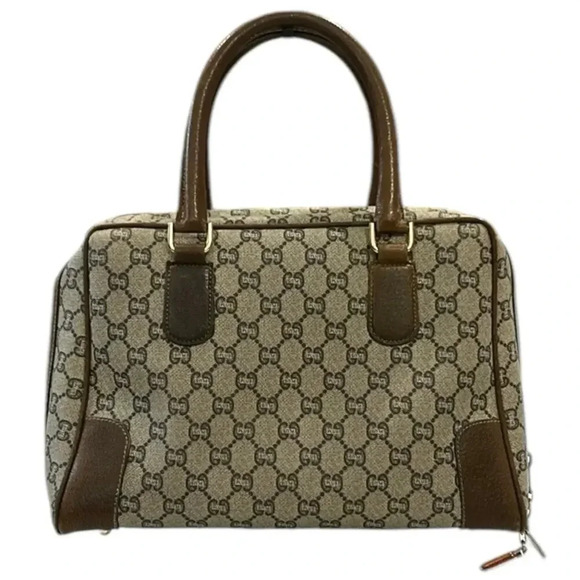 Gucci Plus Gray/Brown VINTAGE 70s Boston Shoulder Handbag Purse GUC - Picture 7 of 16